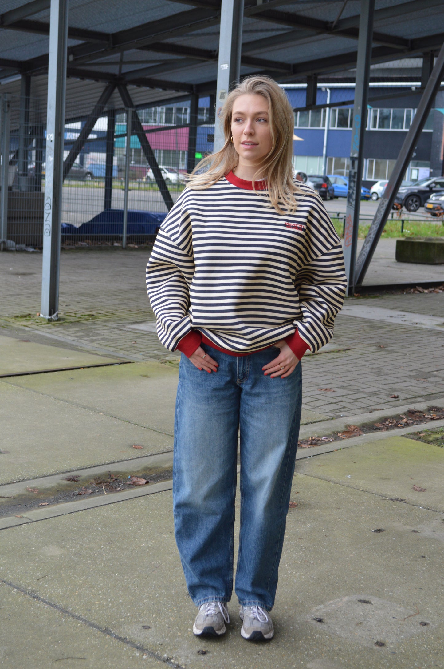 The striped sweater navy
