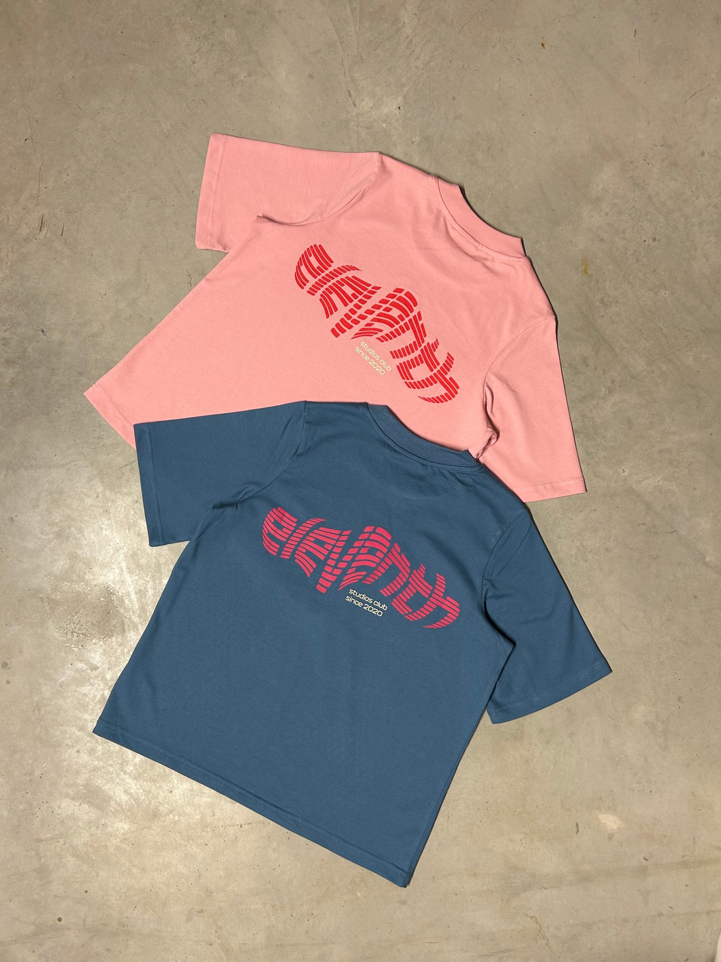 The lined logo shirt light pink