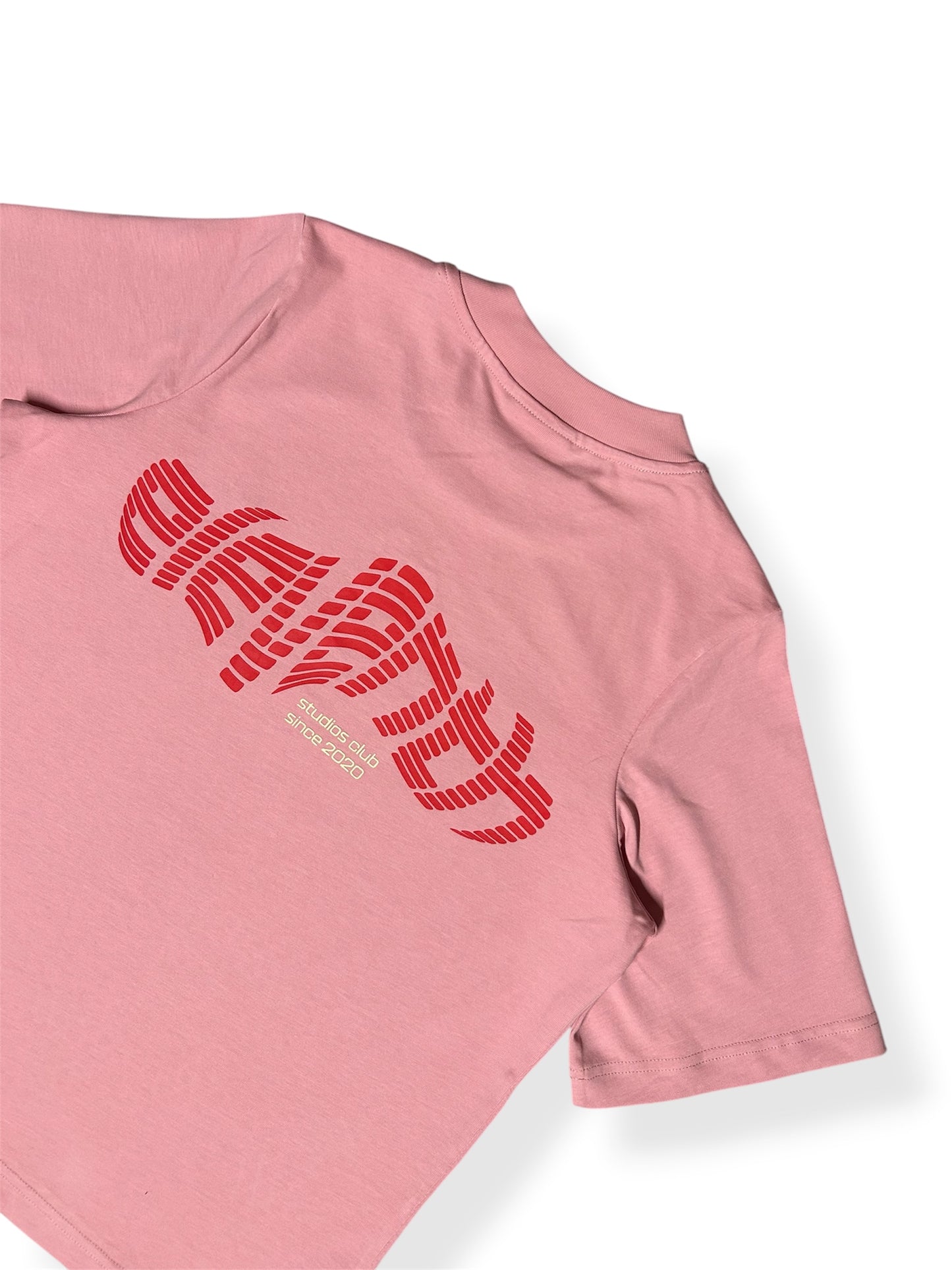 The lined logo shirt light pink
