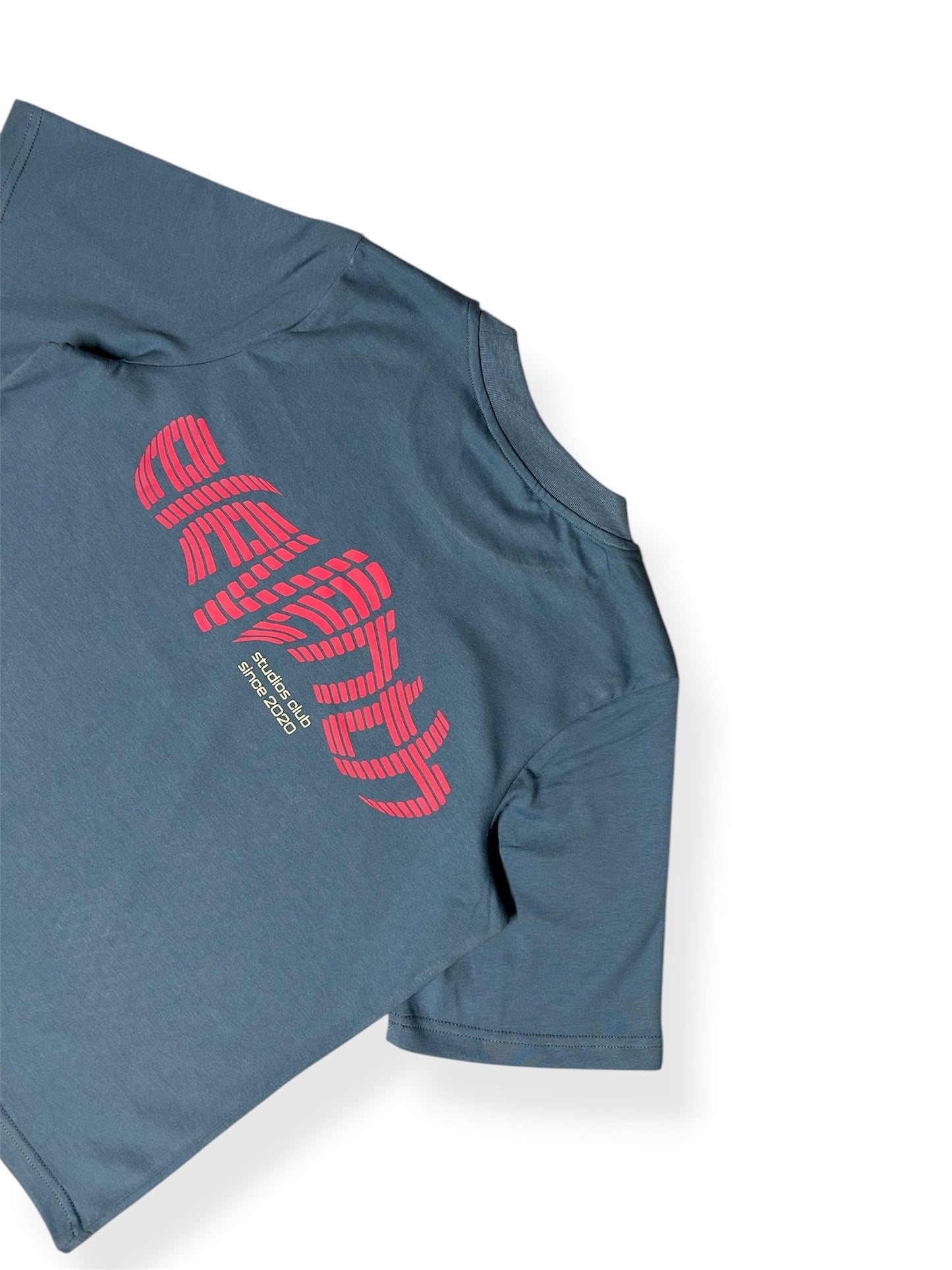 The lined logo shirt denim blue