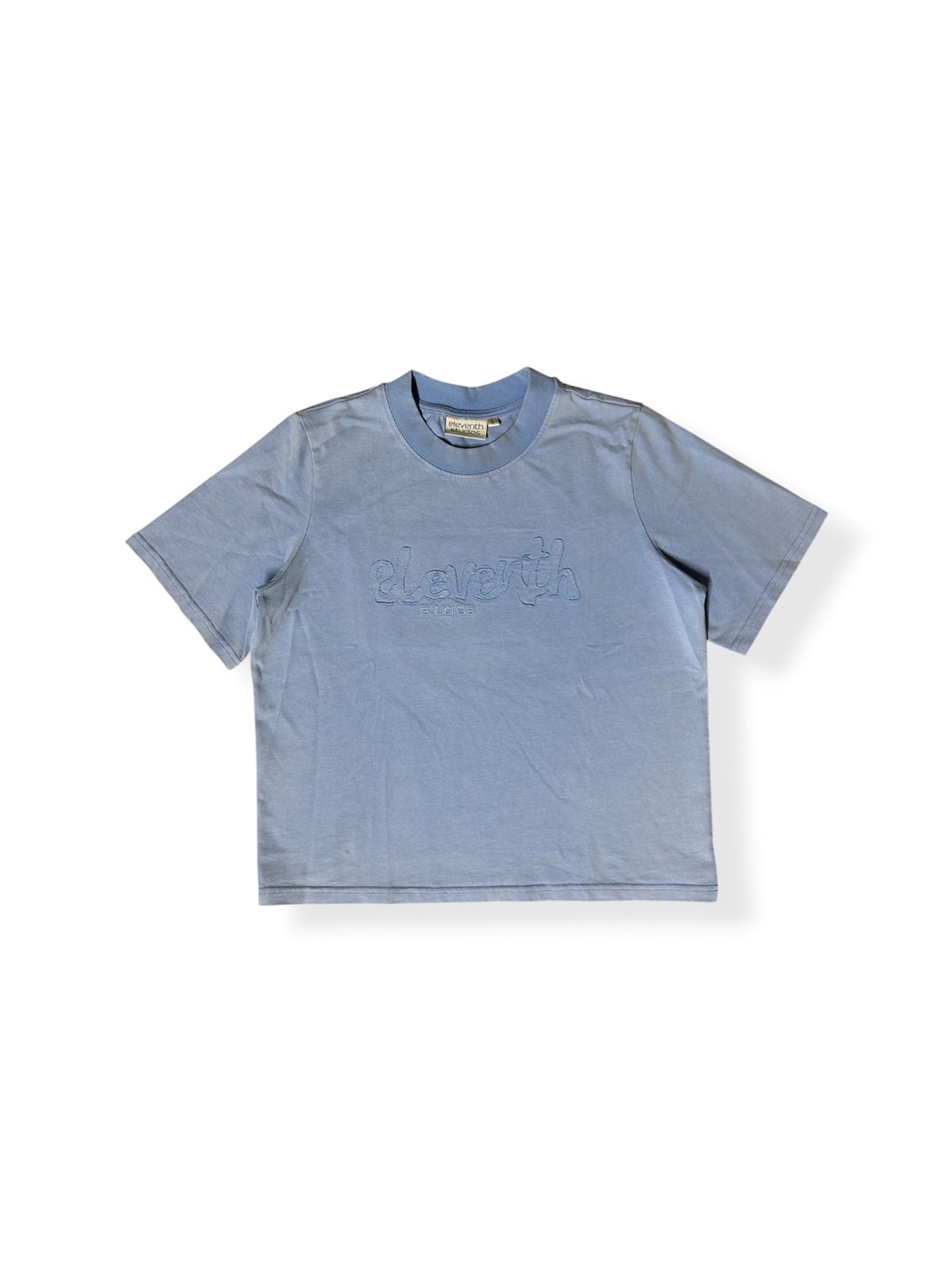 The dimensional shirt light blue acid washed