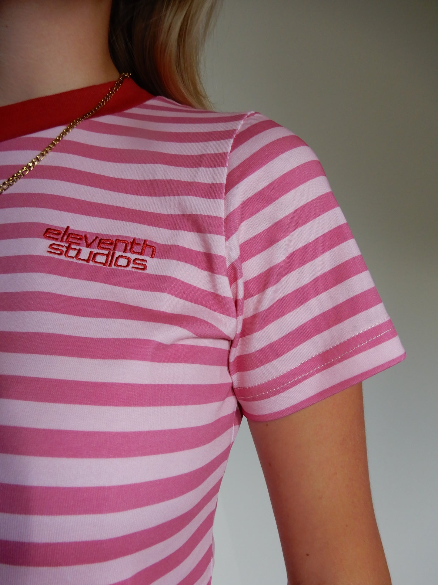 The striped baby tee pink