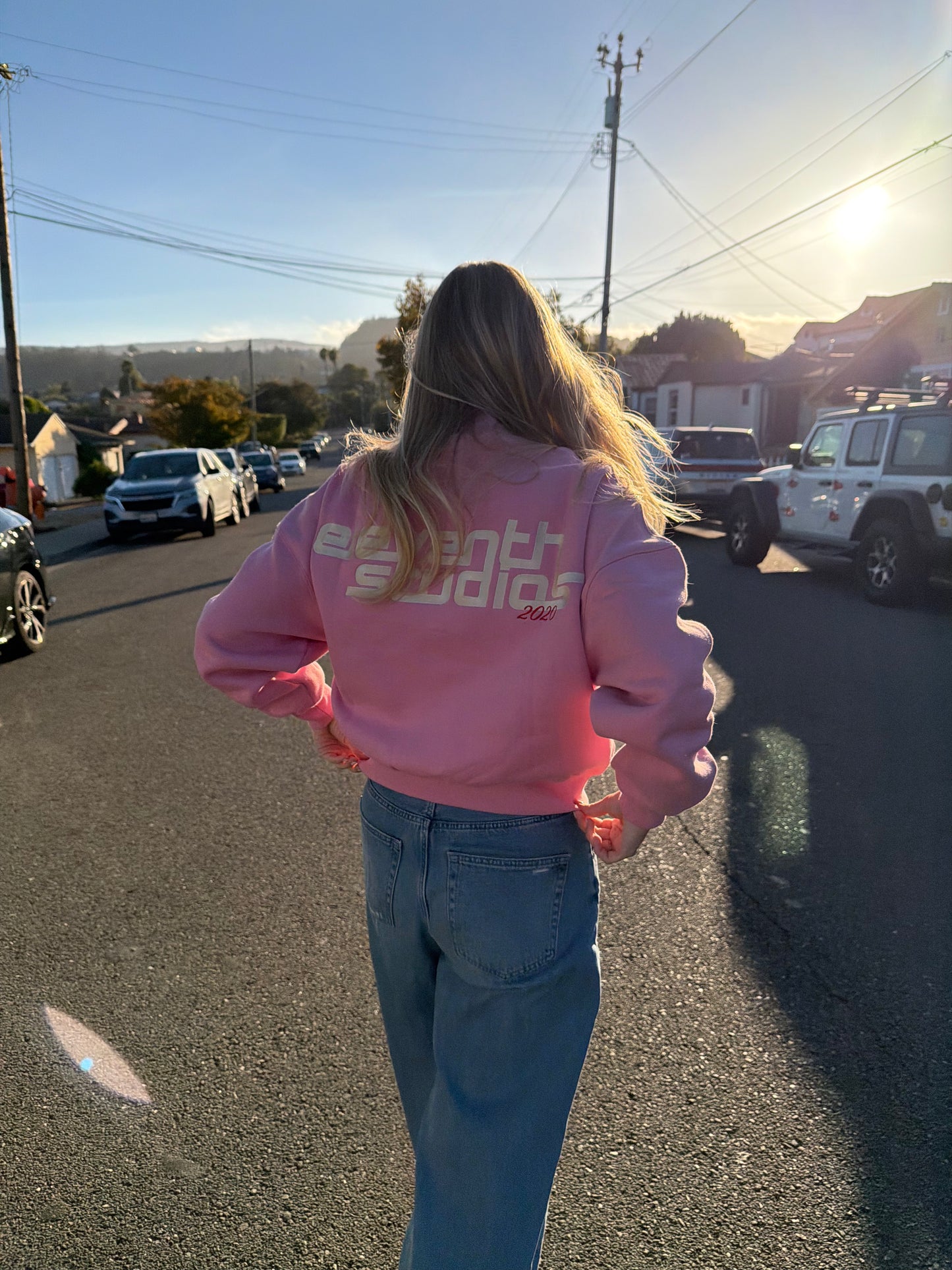 The high neck sweater light pink