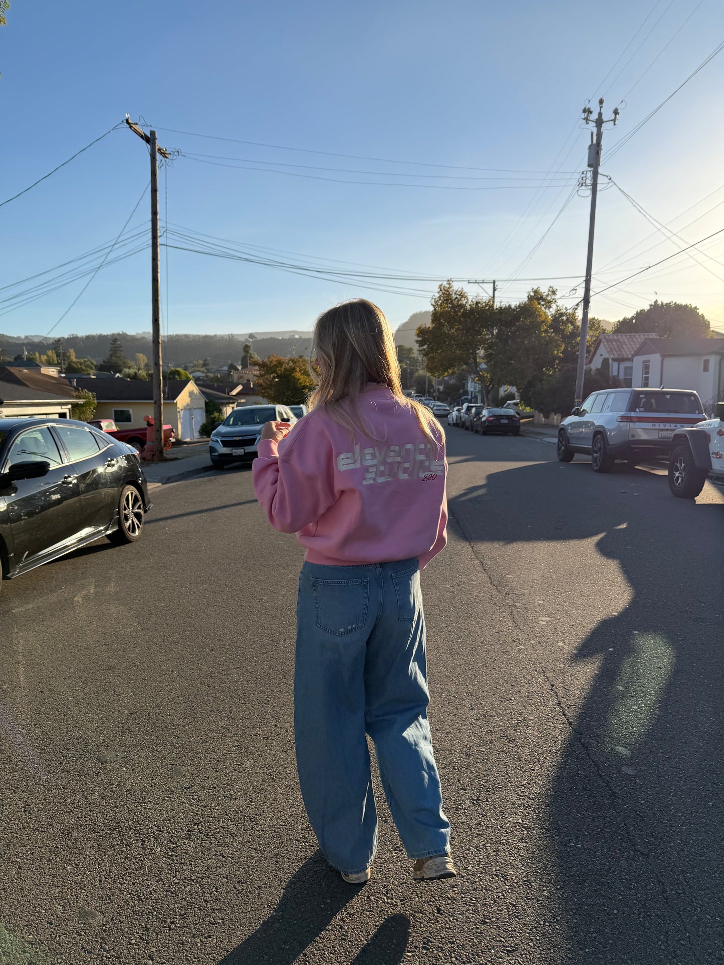 The high neck sweater light pink