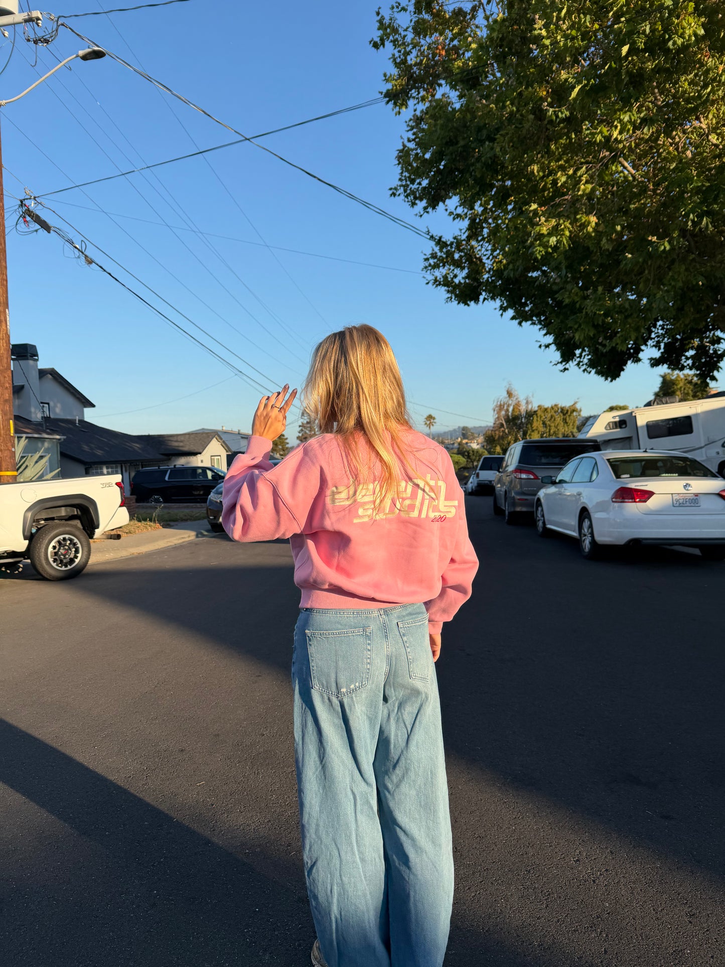 The high neck sweater light pink