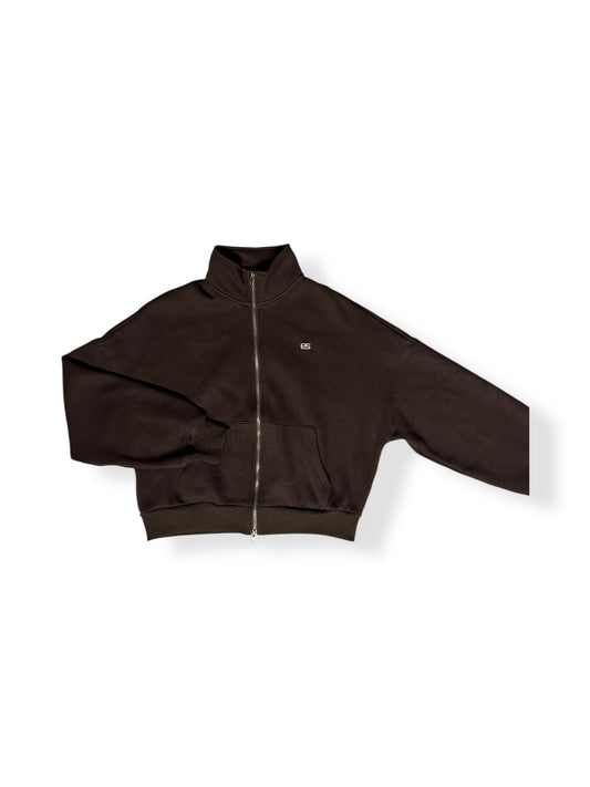The zipped up sweater jacket brown